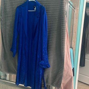 Royal blue satiny fashion jacket